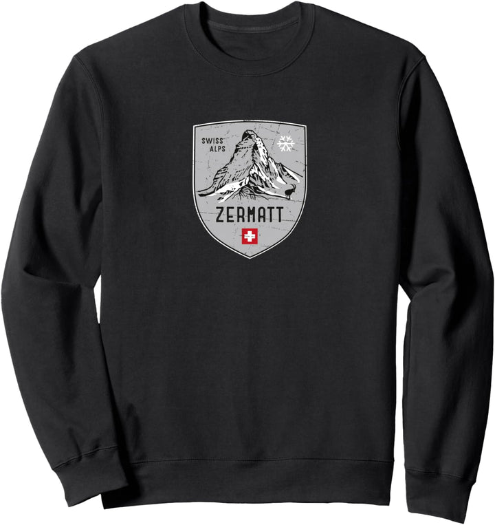 Zermatt Matterhorn Berg Ski Wappen Sweatshirt