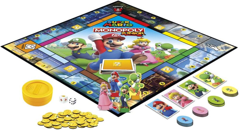 Hasbro Brettspiel Monopoly Junior Super Mario Edition für Kinder ab 5 Jahren Spielen Sie in The Mush