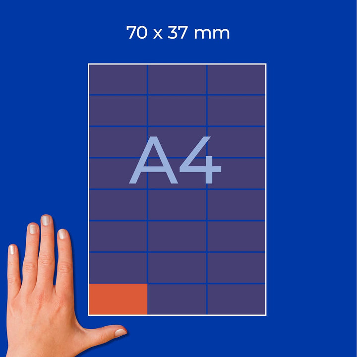 AVERY Zweckform 3448 Rote Etiketten (2.400 Aufkleber, 70x37mm auf A4, permanent haftend, selbstklebe