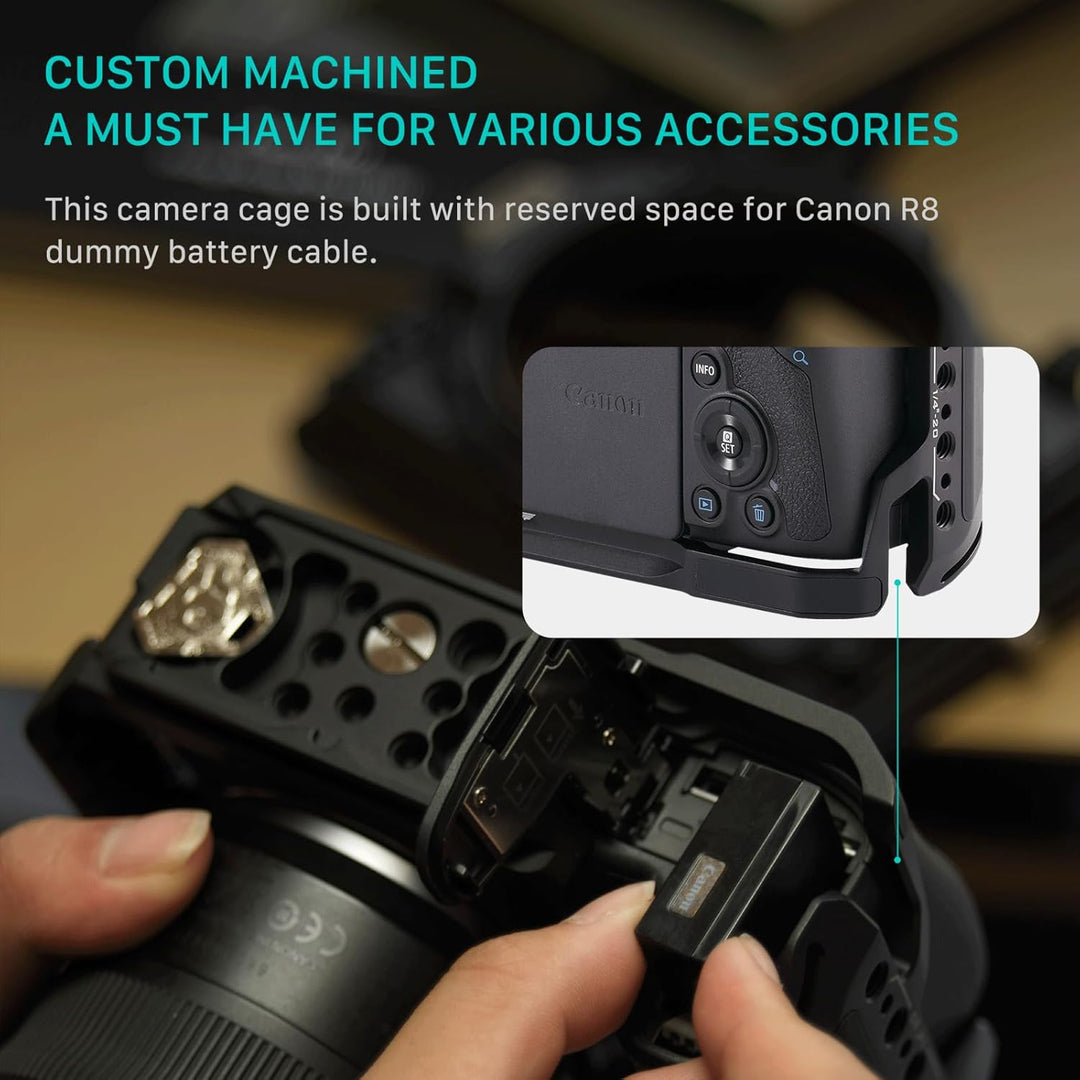 Tilta R8 Cage Full Camera Cage Compatible with Canon R8 with EF-R Mount Adapter Support,Micro HDMI a