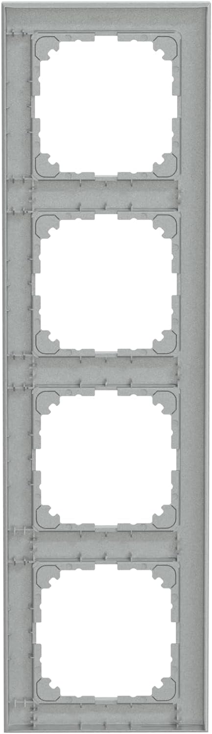 Schneider Electric Merten MEG4040-3660 M-Pure Rahmen 4-fach für Steckdosen und Schalter, Aluminium 4