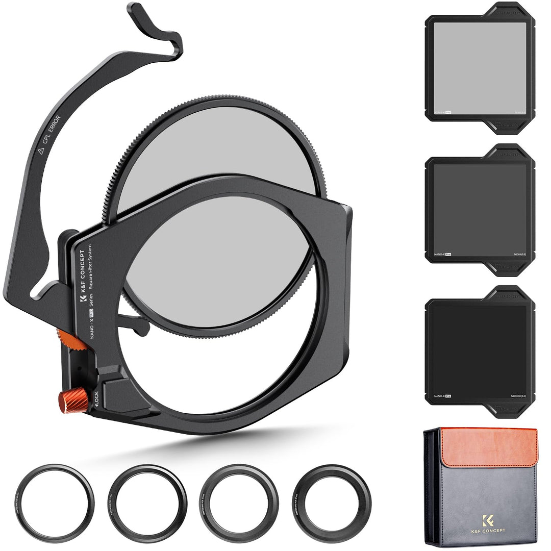 K&F Concept Nano X-PRO Rechteckfilter Set Square Filter Kit(inkl.95mm CPL Filter+ ND8/ND64/ND1000+ F