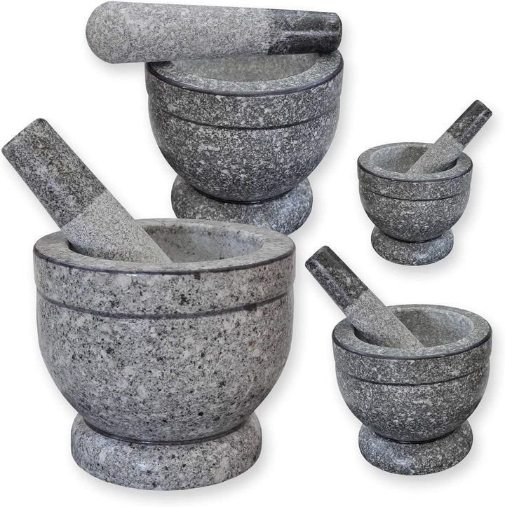 Granit Mörser mit Stössel, hochwertig - robust - langlebig, Steinmörser, Granitmörser, Gewürzmörser,