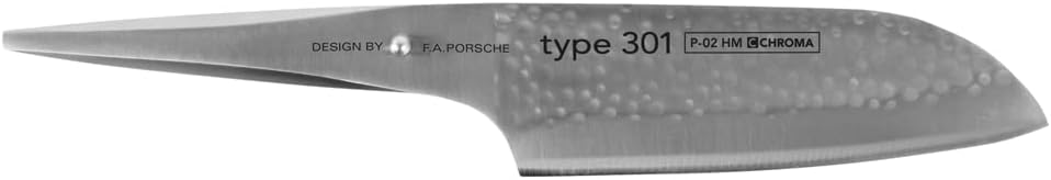 Chroma Hammerschlag Messer Type 301, universelles Santoku Messer P-02HM, Design by F.A.Porsche, Prof