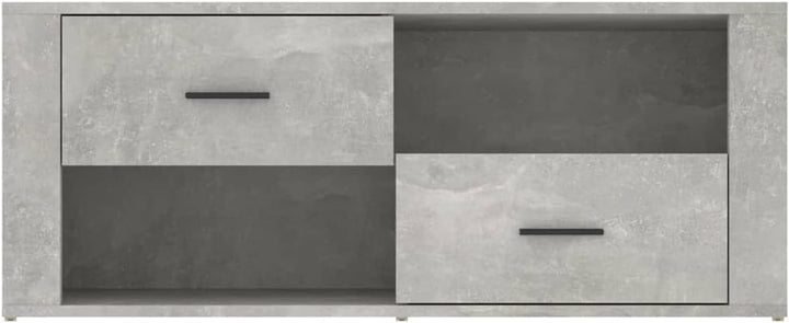 Tidyard TV Schrank mit Schubladen und Fächer Lowboard Fernsehtisch Fernsehschrank TV Möbel Betongrau