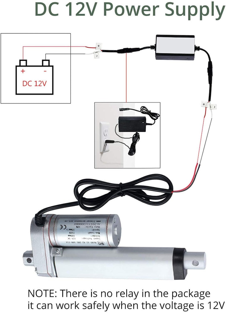 EYPINS Linearmotor 12V, 100MM Linear Actuator 750N 160lbs Linearantrieb Linearmotor Verstellantrieb
