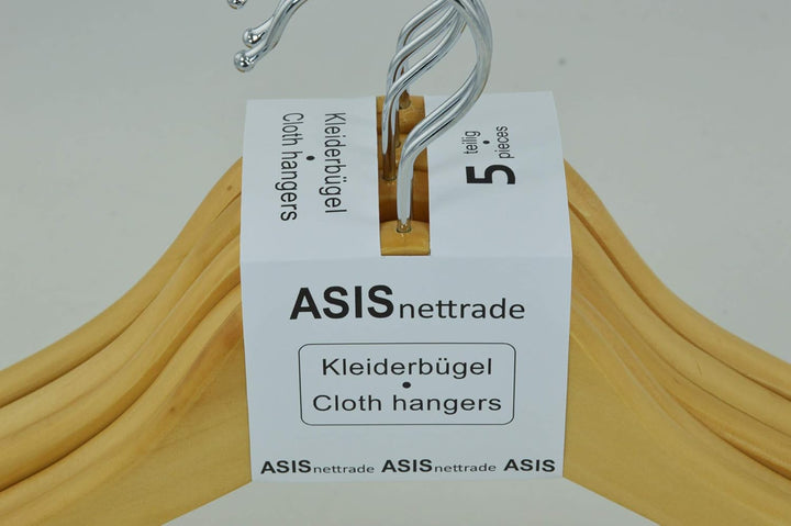 20 Stück Holz Kleiderbügel Holzbügel Gaderobenbügel mit Hosensteg Hosenstange Hosenbügel + drehbarer