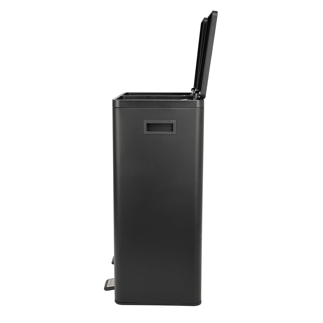 SVITA TMH2X30 Mülleimer 60L Mülltrennsystem 2 Fächer 2x15L Softclose-Deckel Pedal versteckbar Kunsts