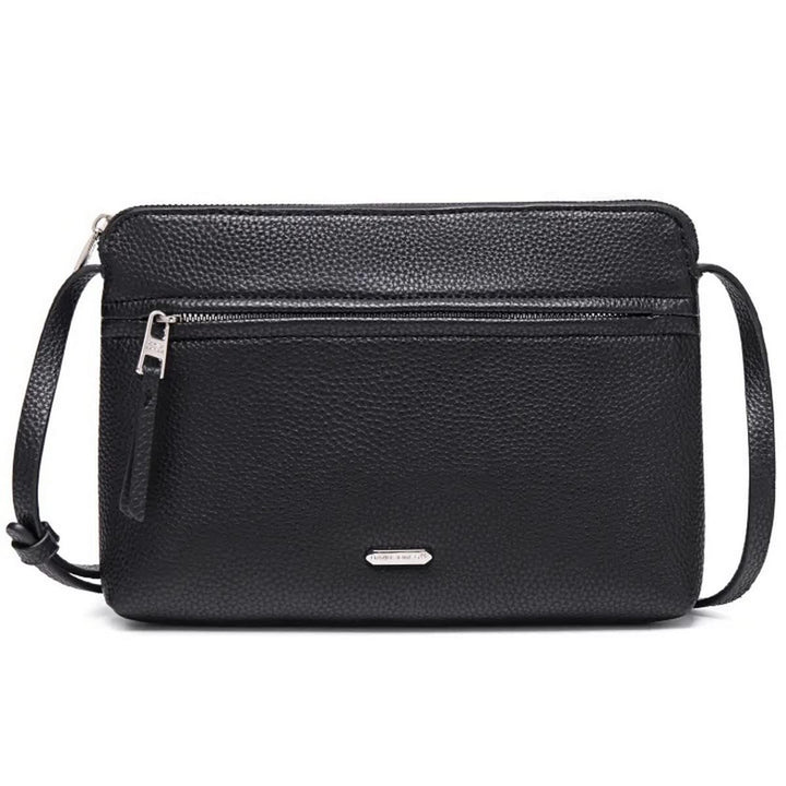 David Jones - Damen Umhängetasche - Kleine Flache Handtasche PU Leder - Tasche Klassiche Elegante Be