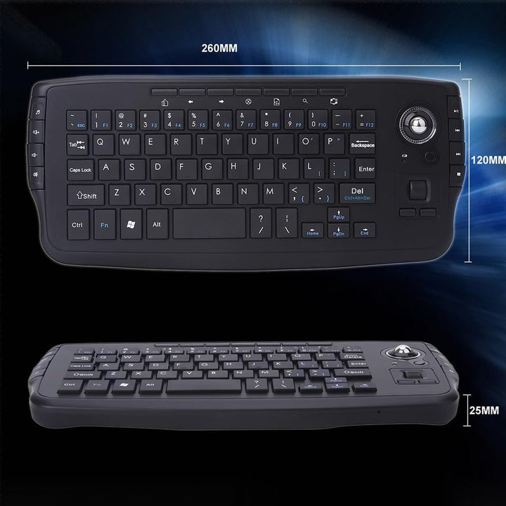 TKMARS Tastatur mit Trackball Wireless Mouse and Keyboard für PC, Mac, Xbox 360, Xbox One, PS3, PS4,