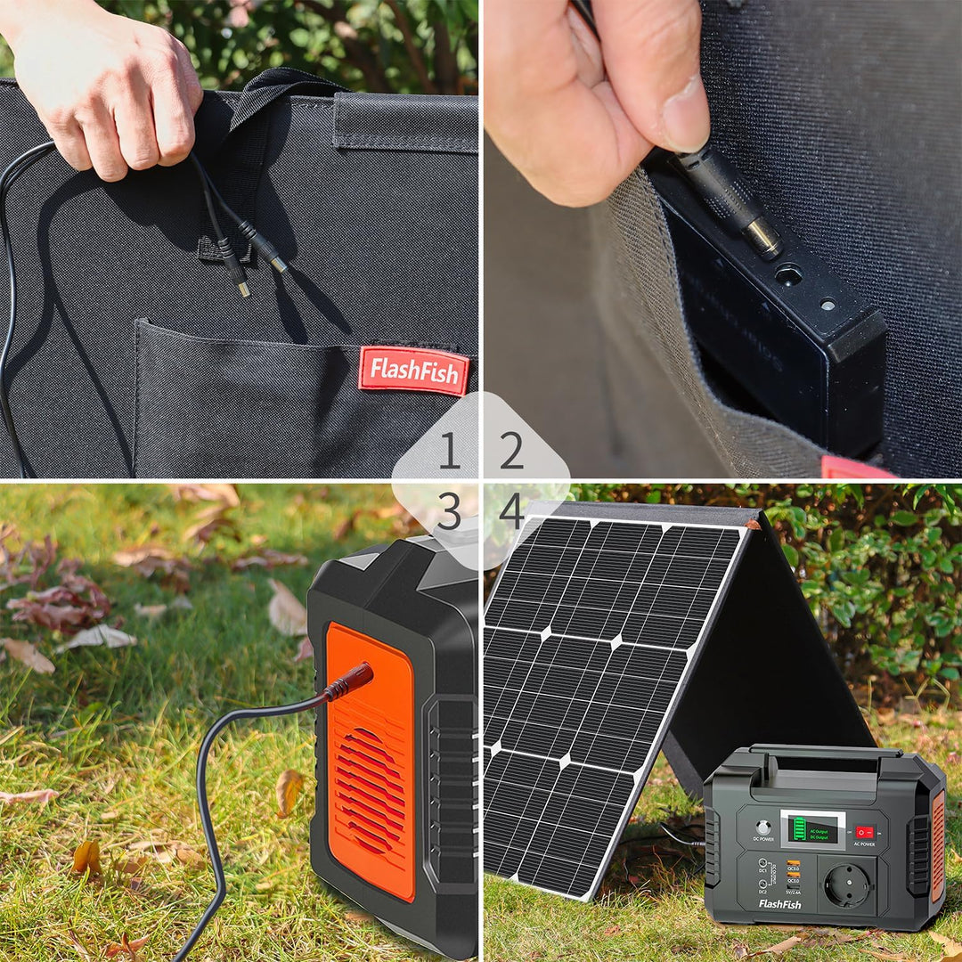 Solarpanel Faltbar 100W Solar Powerbanks 18V Monokristalline Solarmodule Balkonkraftwerk Camping Pow