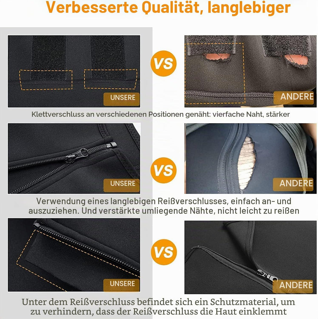 Sauna Weste mit Bauchweggürtel Neopren Herren Fitness Korsett Schwitzweste tank top shapewear fitnes