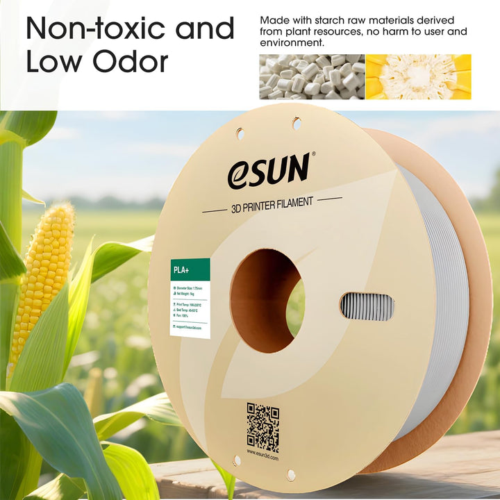 eSUN PLA+ Filament 1,75 mm, verstärkt Zähigkeit 3D-Drucker PLA Plus, Massgenauigkeit +/- 0,03 mm, 1