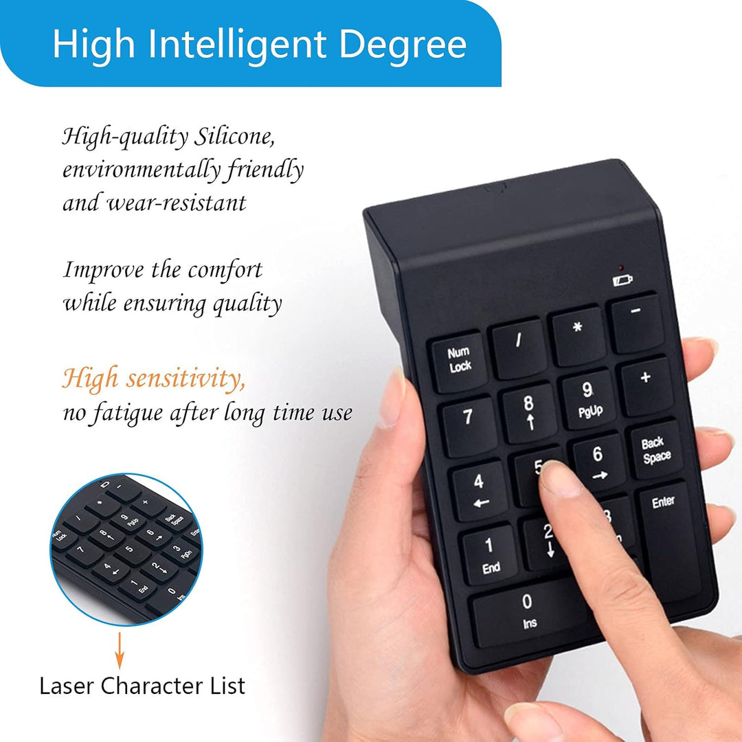 Kabellose Nummernblock Ziffernblocks 2,4G Numpad Wireless Tastatur Numberic 18 Tasten Nummernblöcke