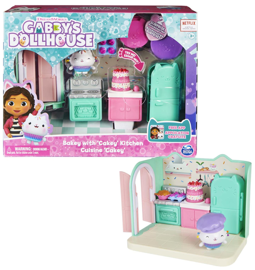 Gabby‘s Dollhouse Deluxe Raum, Bakey with Cakey, Küche mit Kuchi (engl. Cakey), 3 Möbelstücken und 2