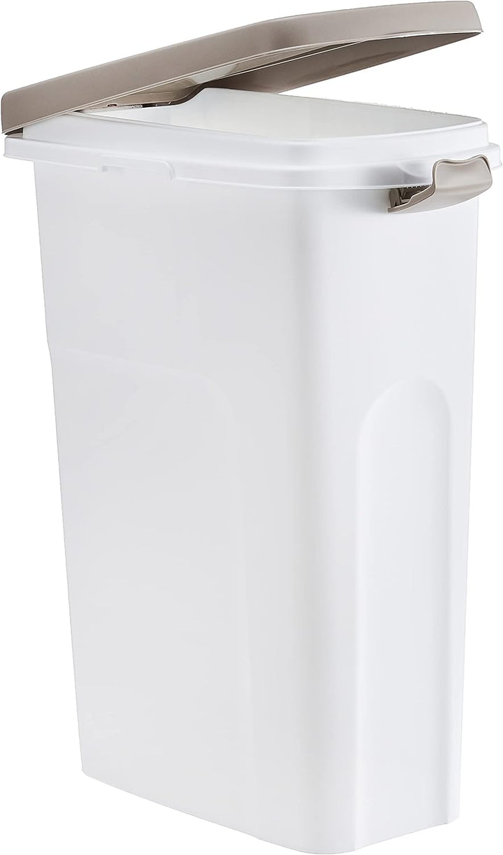 Petfood-Container, luftdichte Aufbewahrung von Trockenfutter, Vorratsbehälter Tierfutter, Weiss / Br