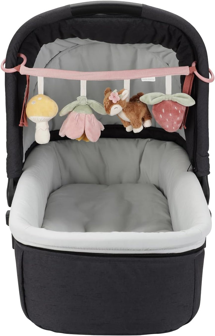 Little Dutch 9011 Stoff Kinderwagenkette Spielzeug für Babyschale - Fairy Garden rosa