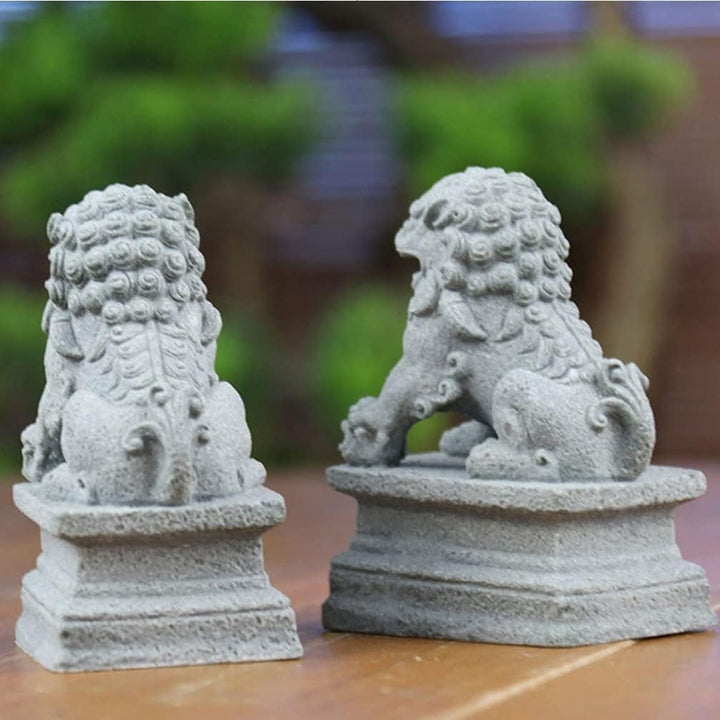 YARNOW 2st Löwenverzierung Im Chinesischen Stil Wohlstand Porsperity Statue Fengshui-löwenstatuen Fe