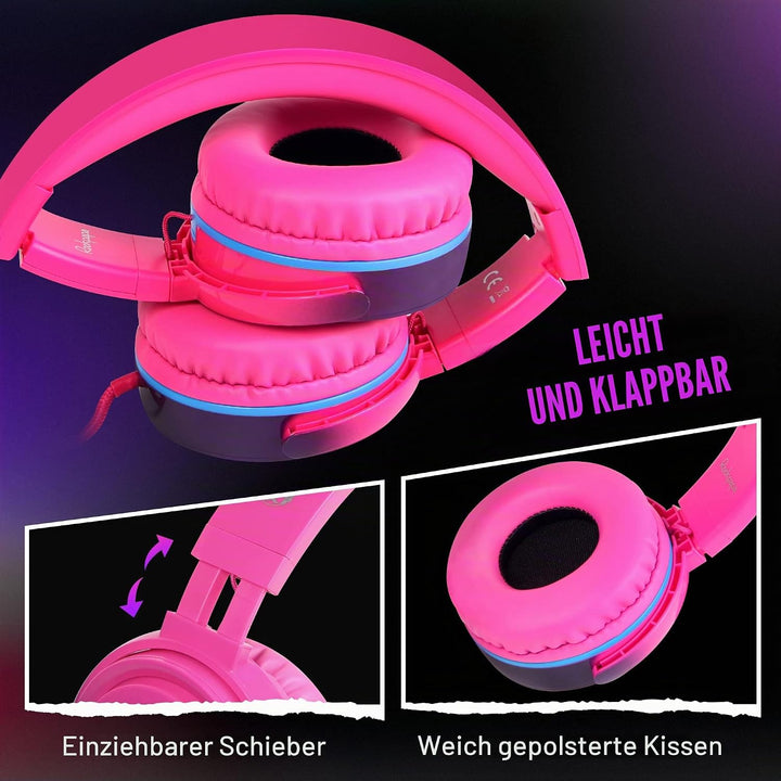 RockPapa Grade Faltbare HiFi Kopfhörer Headphones mit Mikrofon für Computer PC Cellphones Tablets iP