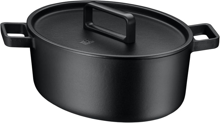 WMF Flavour Bräter oval 34 x 28 cm, Gusseisen Bräter Induktion, Gusseisen-Kochgeschirr, emailliert,