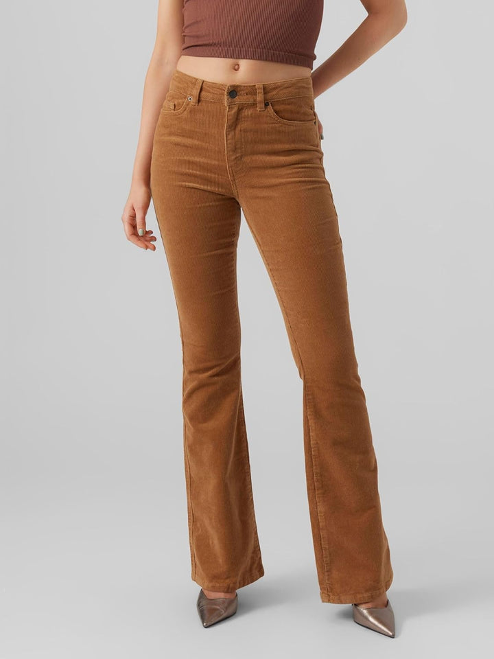 VERO MODA Female Hose VMSIGA Hohe Taille Hose XS Braun / Tobacco Brown, XS Braun / Tobacco Brown