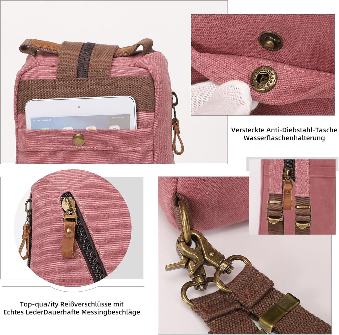 KL928 Canvas Sling Bag Herren und Damen, Schultertasche Crossbody Schulterrucksack Rucksack Shoulder