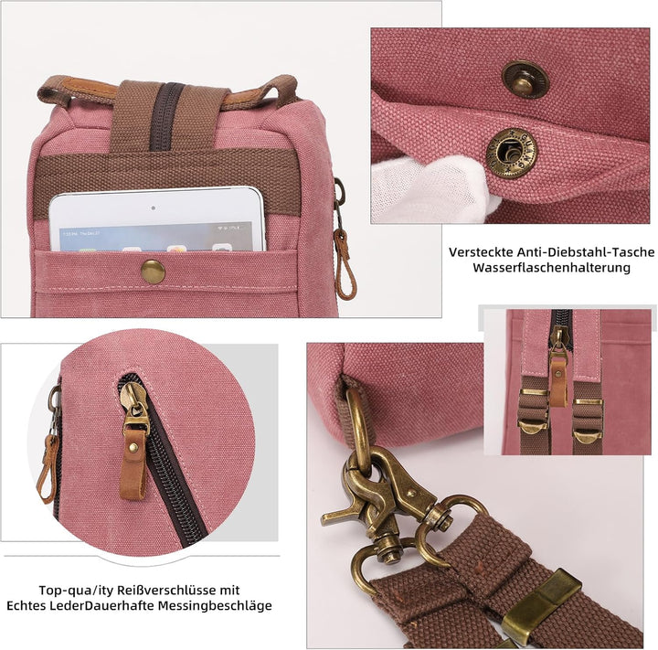 KL928 Canvas Sling Bag Herren und Damen, Schultertasche Crossbody Schulterrucksack Rucksack Shoulder