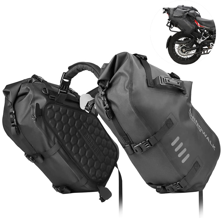 Rhinowalk Motorrad Satteltasche 48L (24L*2) Wasserdicht Motor Seitentasche Gepäcktasche Hecktasche H