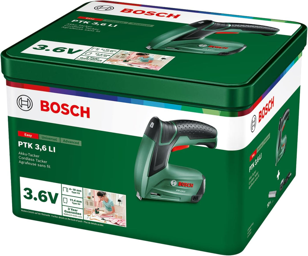 Bosch Home and Garden Bosch Akku Tacker PTK 3,6 LI (Integrierter Akku, 3,6 Volt, 30 Schläge/min, in