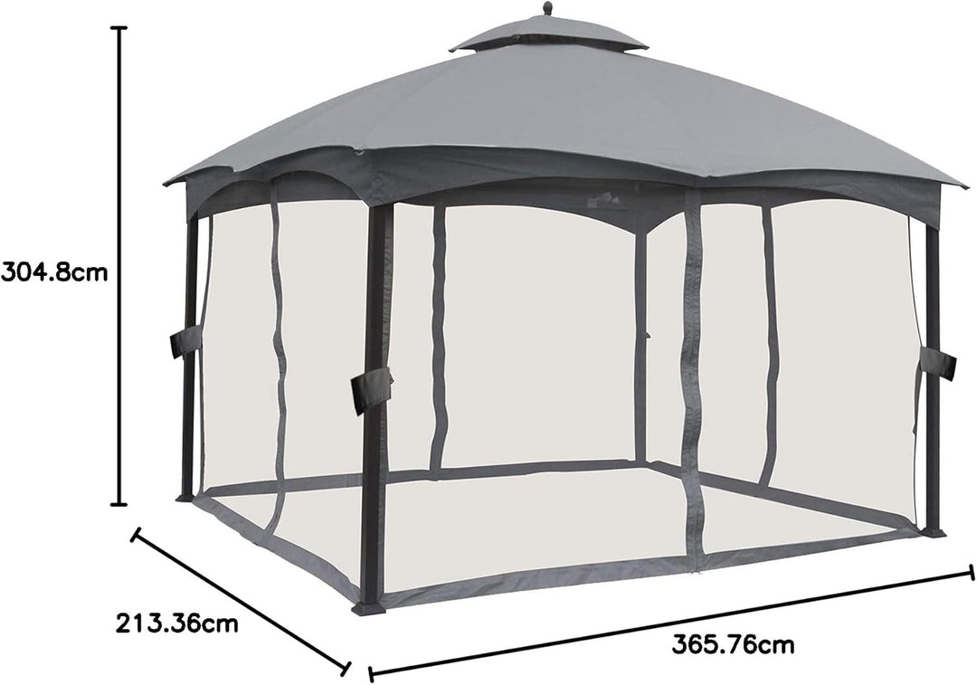 ABCCANOPY Ersatz-Netzwände für 3 x 30 cm Pavillon, Grau Grau Modern, Grau Modern