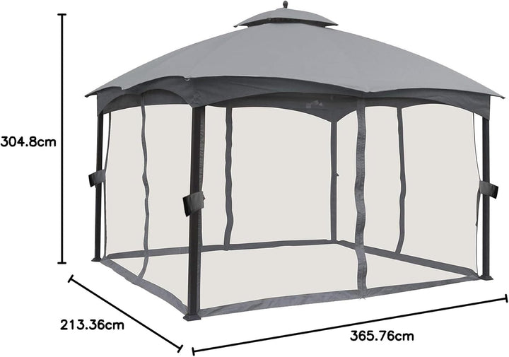 ABCCANOPY Ersatz-Netzwände für 3 x 30 cm Pavillon, Grau Grau Modern, Grau Modern