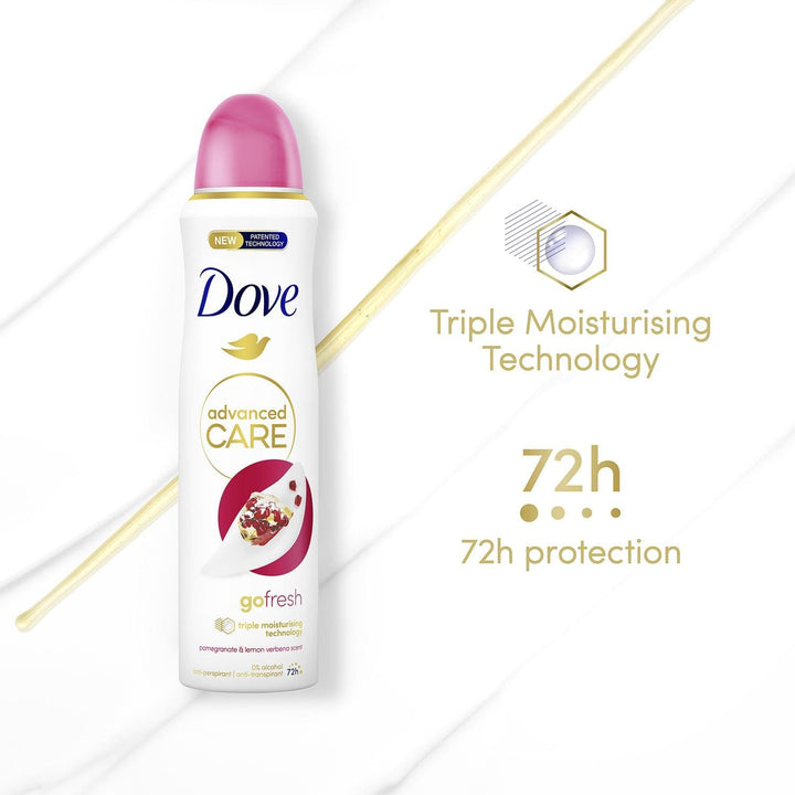 6x Dove Women Deodorant Spray Go Fresh - Granatapfel und Lemon Verbena- 250ml