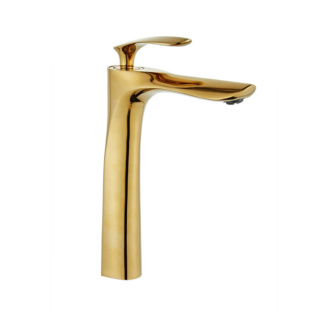 Leekayer Bad Waschbecken Wasserhahn Hoch Körper Einhand Einlochmontage Toilette Gold Chrom Messing,L