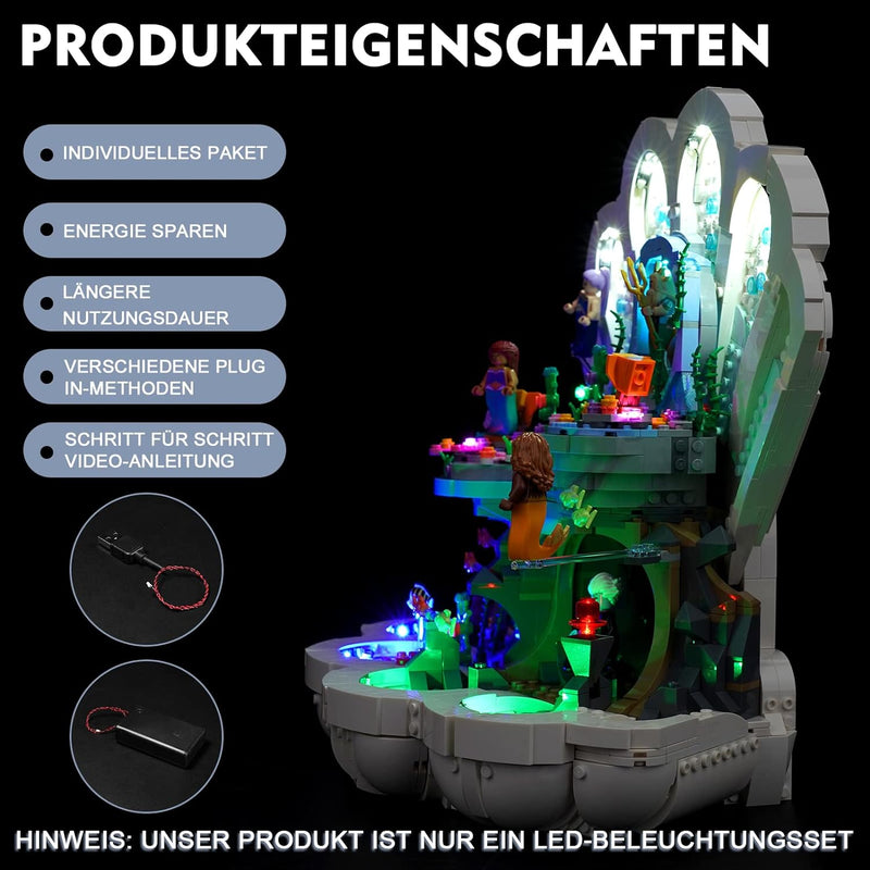 Led Licht Set für Lego 43225 Disney Princess Arielles königliche Muschel Set (Kein Lego), Dekoration