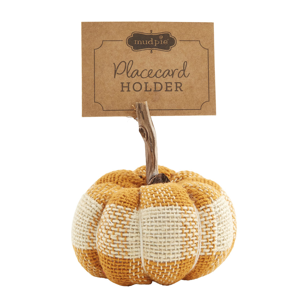 Mud Pie, Orange, Platzkartenhalter Kürbisform, 4,8 x 6,3 cm Durchmesser, Baumwolle