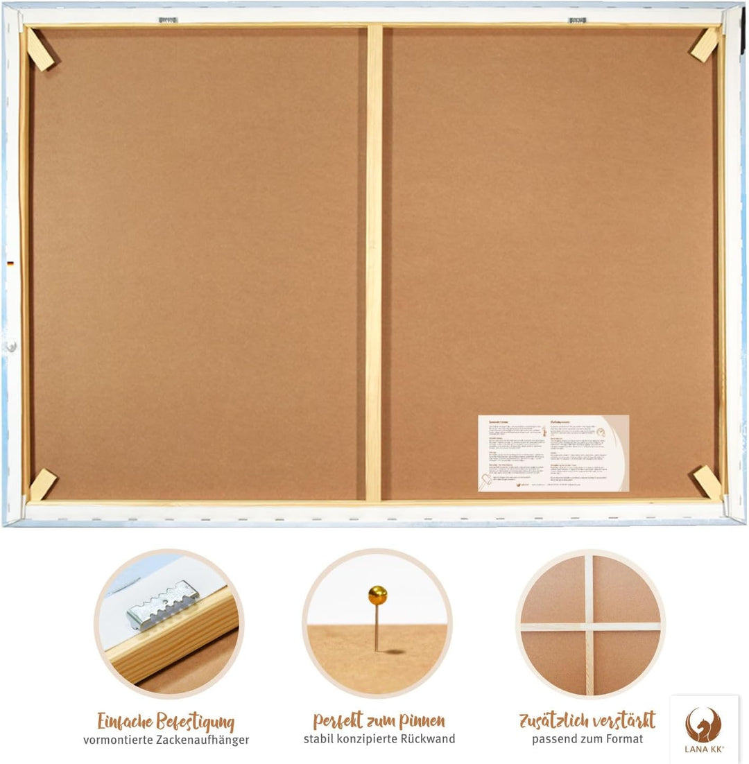 LanaKK – Deutschlandkarte Leinwandbild „Deutschlandkarte Blue Ocean” - deutsch - Kunstdruck-Pinnwand