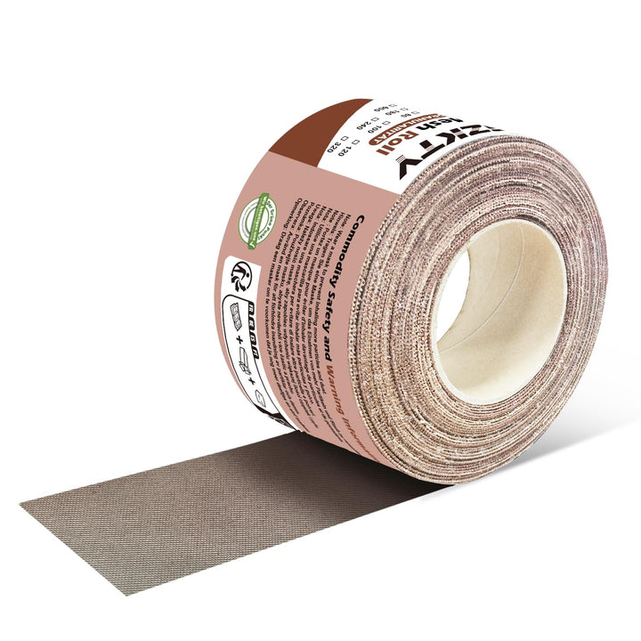 Netz Schleifpapier Rolle Klett, 70 mm x 10 m, Körnung P100, Kollokation mit 70mm Breites Handschleif