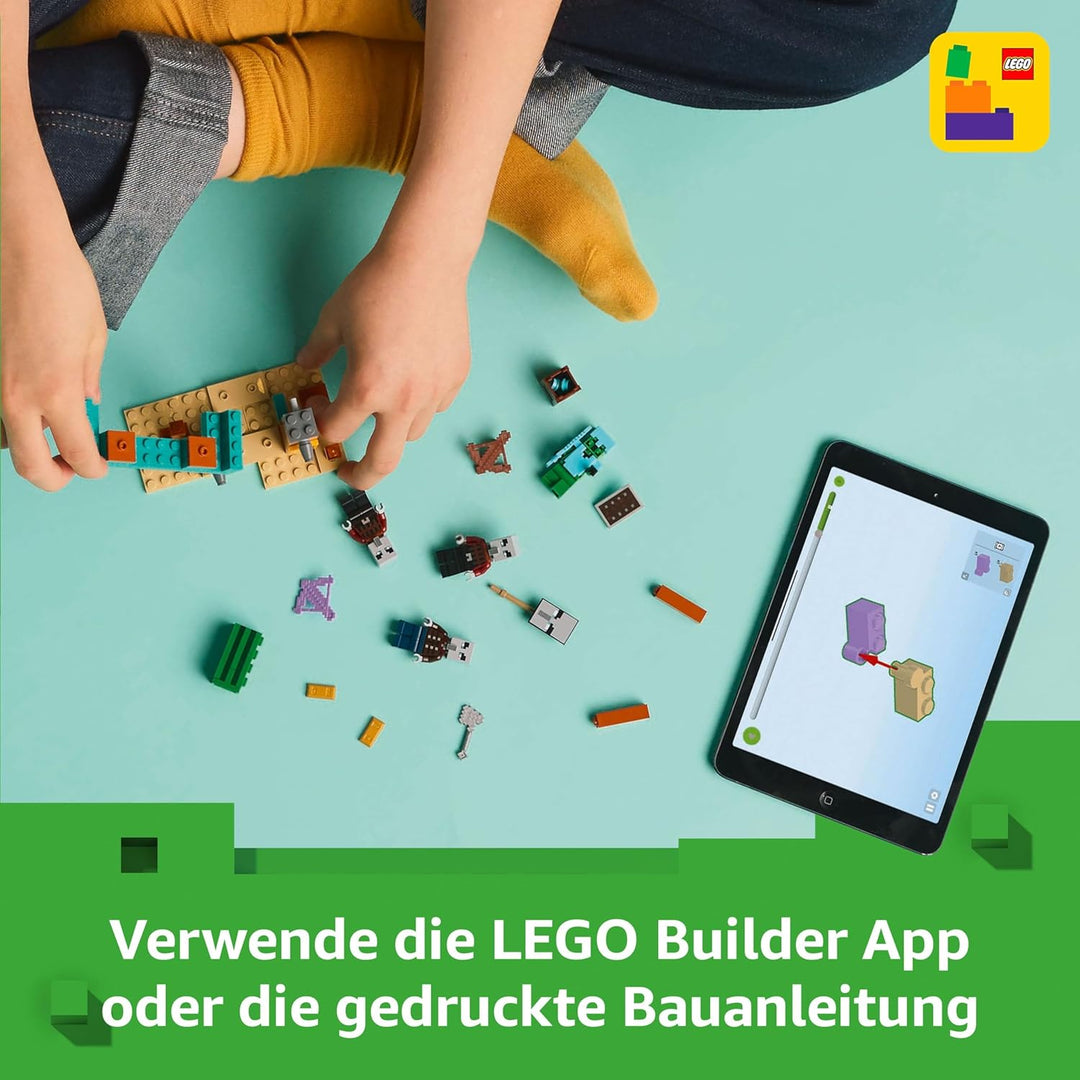 LEGO Minecraft Die Illager-Wüstenpatrouille - Gaming Spielzeug mit Figuren, darunter EIN Plünderer,
