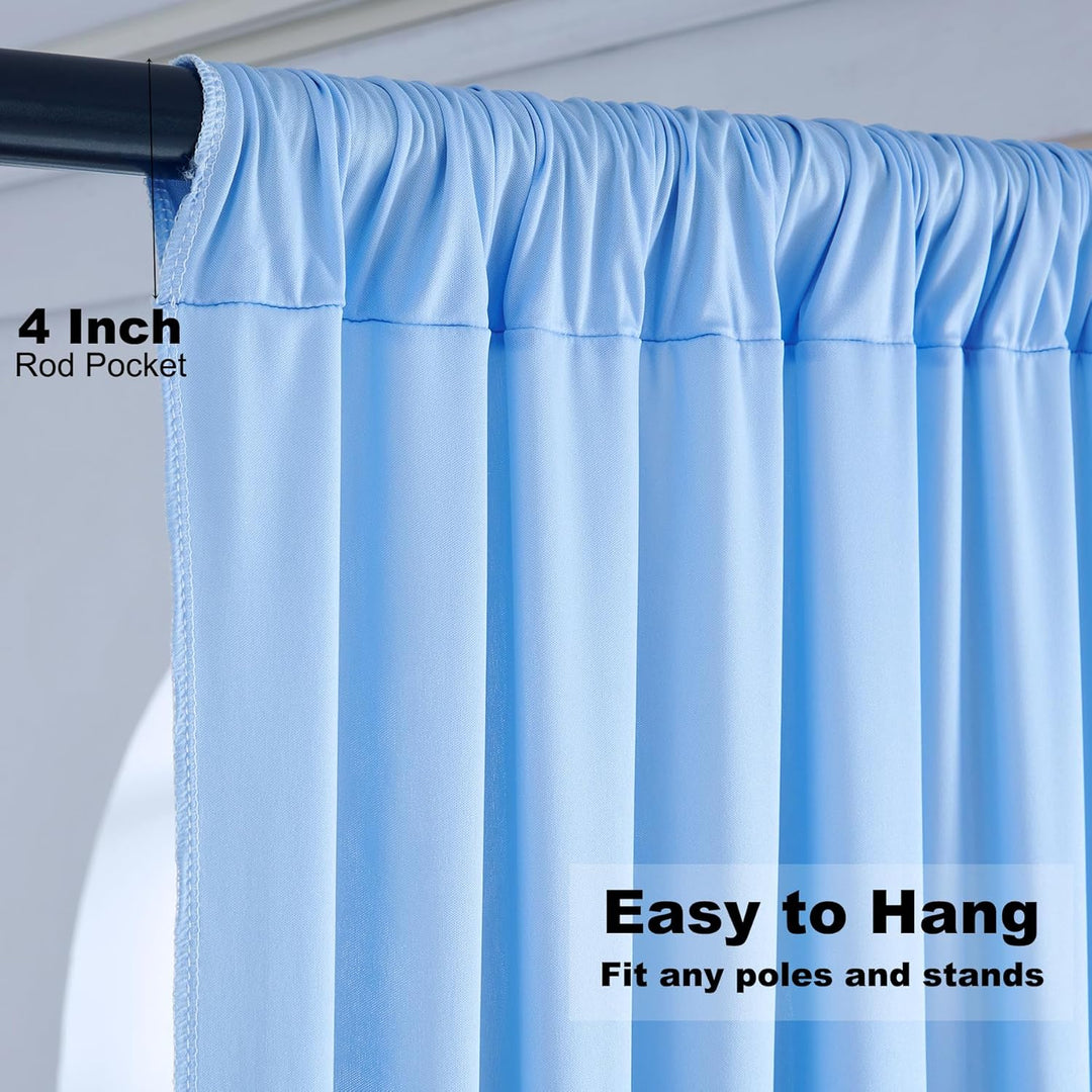 3×3 m Baby Blau Hintergrund Vorhang, Deko Hochzeit Party Junge's Geburtstag Geschlecht Aufdecken Fot