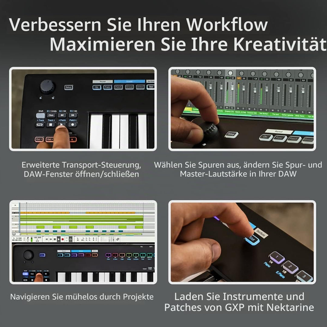 Nektar Impact GXP61 | USB MIDI Controller Keyboard with Nektar DAW Integration 61 Keys, 61 Keys
