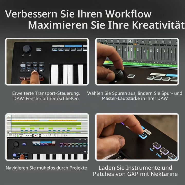 Nektar Impact GXP61 | USB MIDI Controller Keyboard with Nektar DAW Integration 61 Keys, 61 Keys