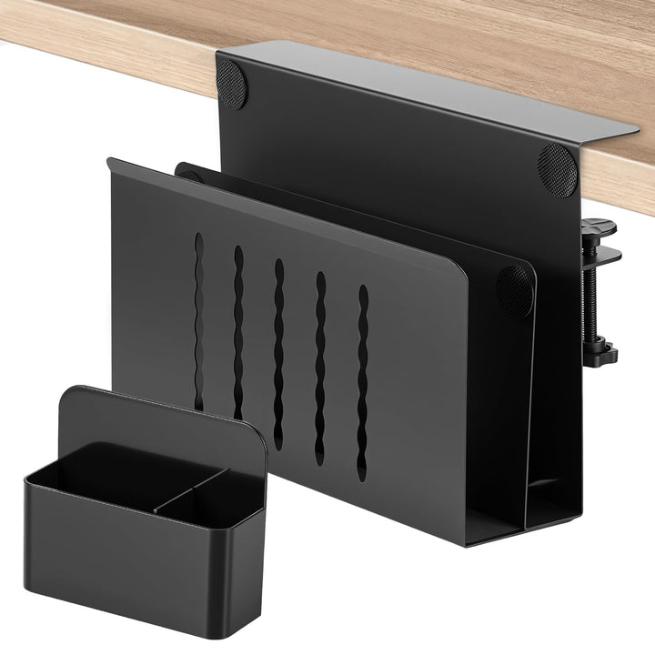 Schreibtisch Seitenaufbewahrung, Metall Laptop Halterung ohne Bohren mit magnetischem Stifthalter, U
