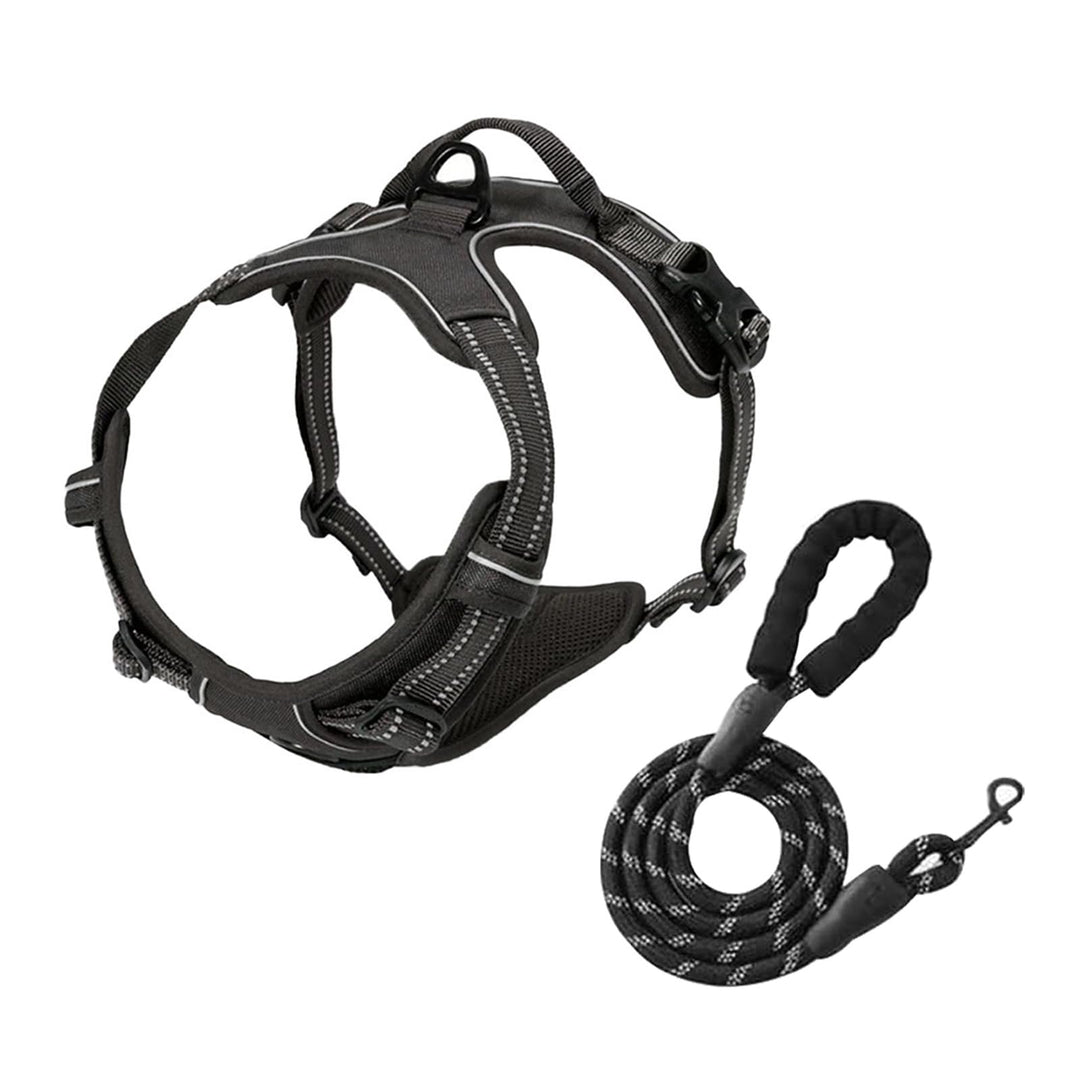 Hundegeschirr Verstellbar Reflektierend 49-98cm Brust | Doppelzugpunkte Vorne &amp; Hinten, Polyester Ne