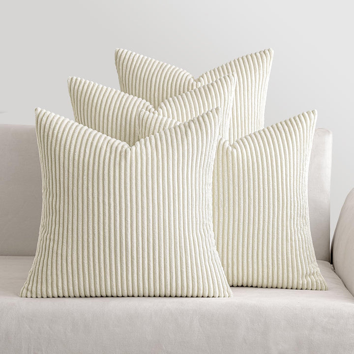MIULEE Weihnachten 4er Set Kissenbezüge Kord Kissenhülle Dekorative Kissenbezug Sofakissen Couchkiss