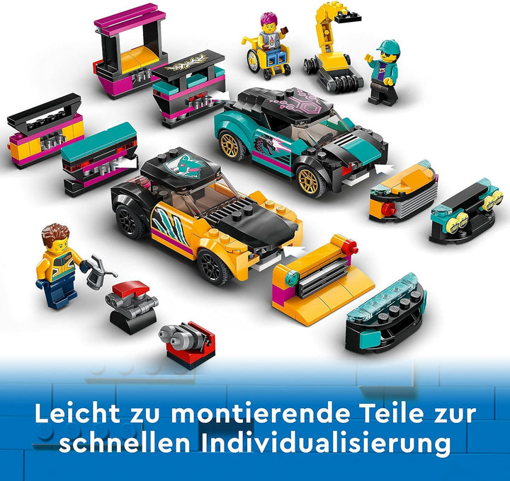 LEGO 60389 City Autowerkstatt, Mechaniker-Spielzeug-Werkstatt mit individuell gestaltbaren Spielzeug