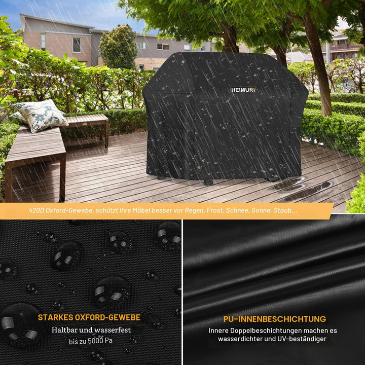 Grillabdeckung Wetterfest 147x64x115cm - 7130 Grill Abdeckhaube für Weber Genesis II Serie, Grillhau