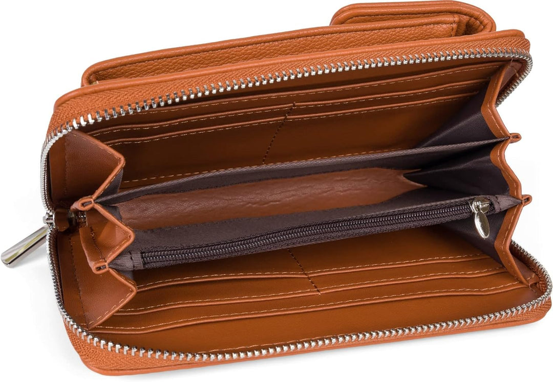 styleBREAKER Damen Taschen Set 2-Teilig Mini Bag mit Handy Fach und RFID Schutz, Umhängetasche, Hand