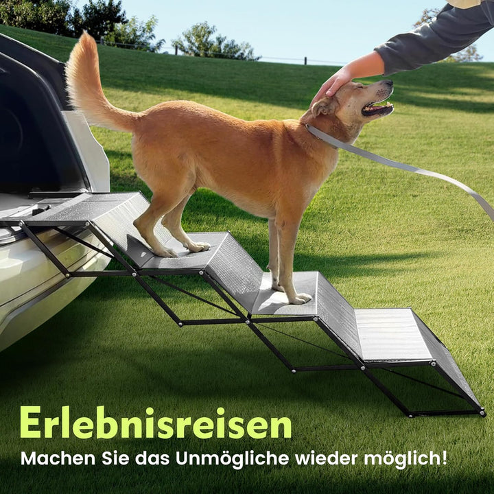 Hundeautorampe - Tragbare 5-stufige Aluminiumtreppe mit Rutschfester Oberfläche, trägt bis zu 110 kg