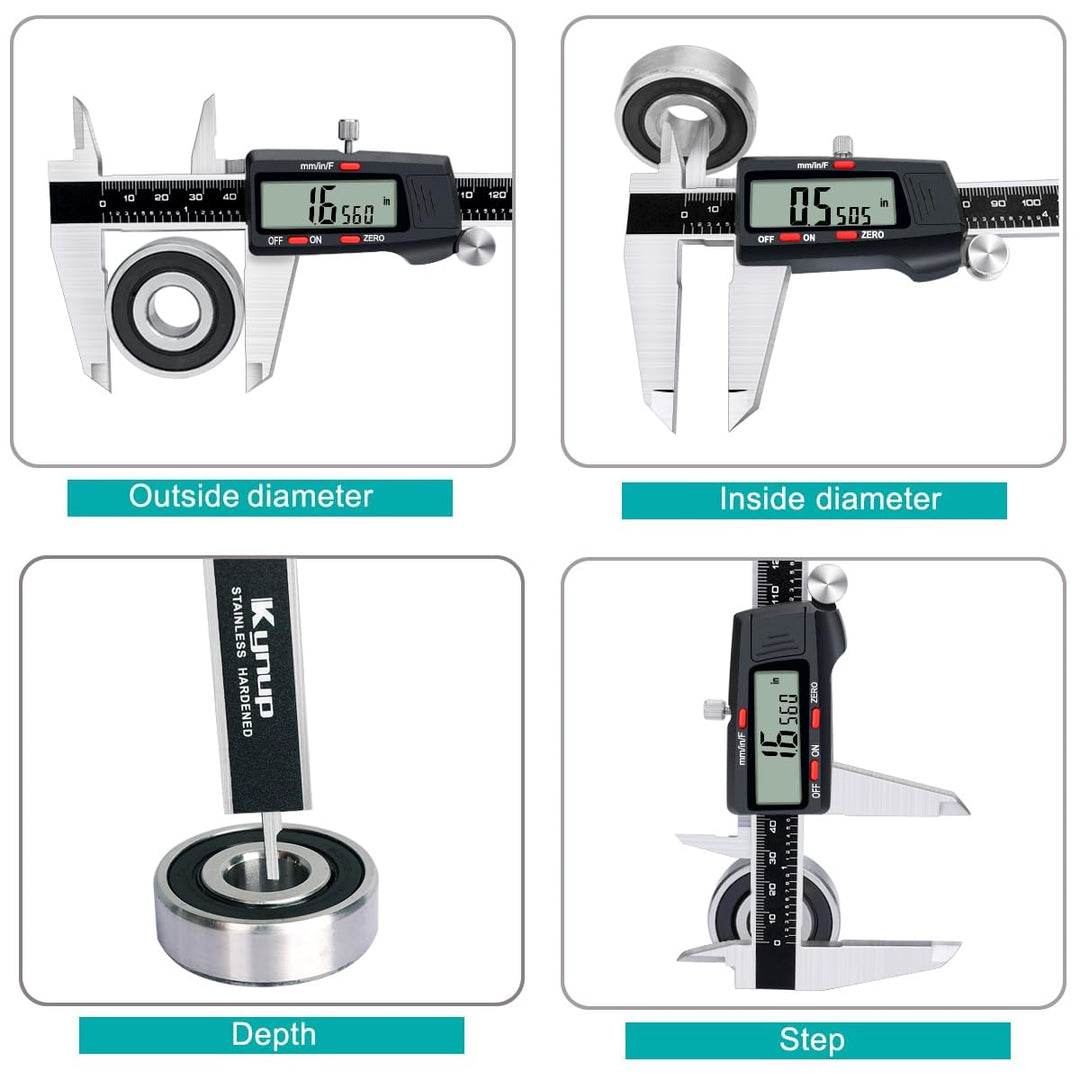 Kynup Messschieber Digital, 200mm/ 8-Zoll Digitale Schieblehre Edelstahl Messwerkzeug mit LCD-Displa