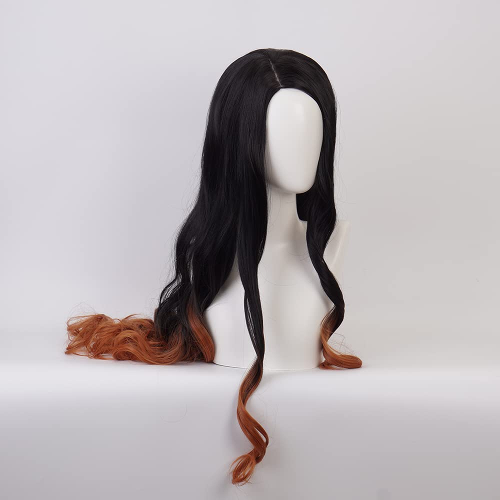 OSIAS Farbverlauf Kamado Nezuko Cosplay Perücke für Frau und Mädchen Kamado Nezuko B, Kamado Nezuko